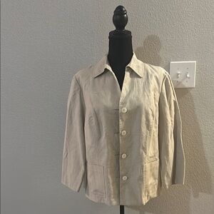 Covington Tan Blazer Relaxed Fit 3/4 Sleeve